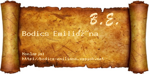 Bodics Emiliána névjegykártya